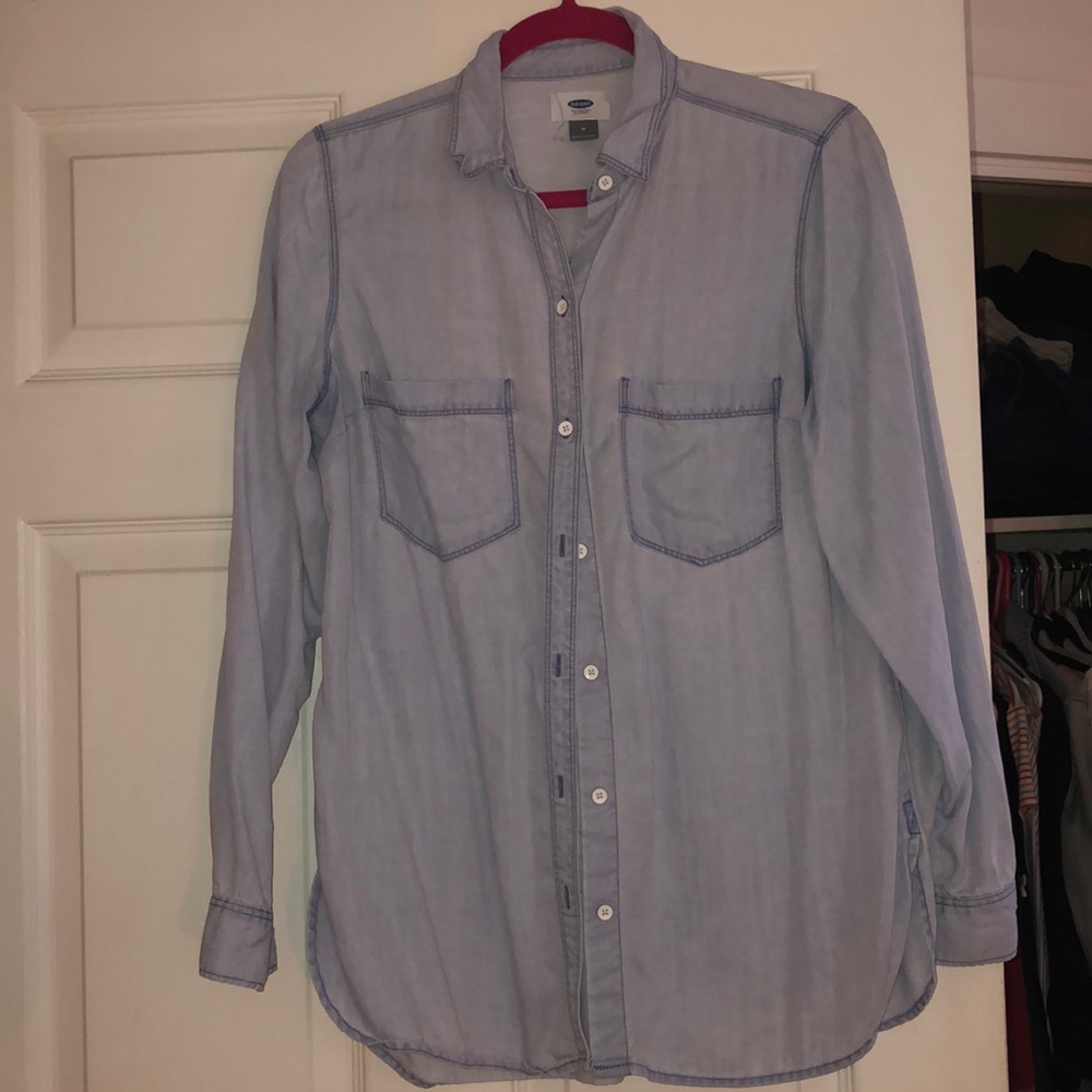 Soft denim like button down